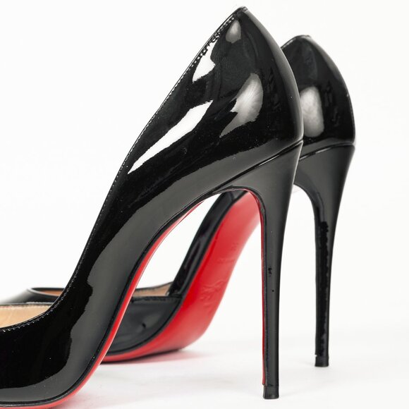 Christian Louboutin Iriza Black Patent Pointed Toe Half d'Orsay Pumps - Picture 7 of 8